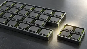 AI-generated illustration of a small memory-chip tray set apart from a larger tray.